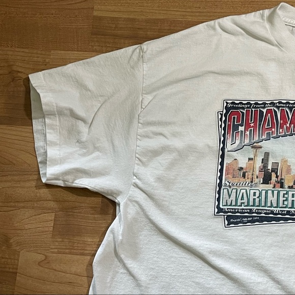 Vintage 2001 ALCS Series Mariners vs. Yankees Shirt Size 2X - Picture 3 of 8